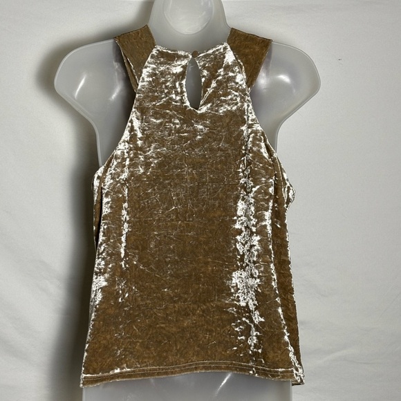 Anthropologie Porridge Velvet Sleeveless Top in Shimmering Gold- Small - Picture 6 of 8